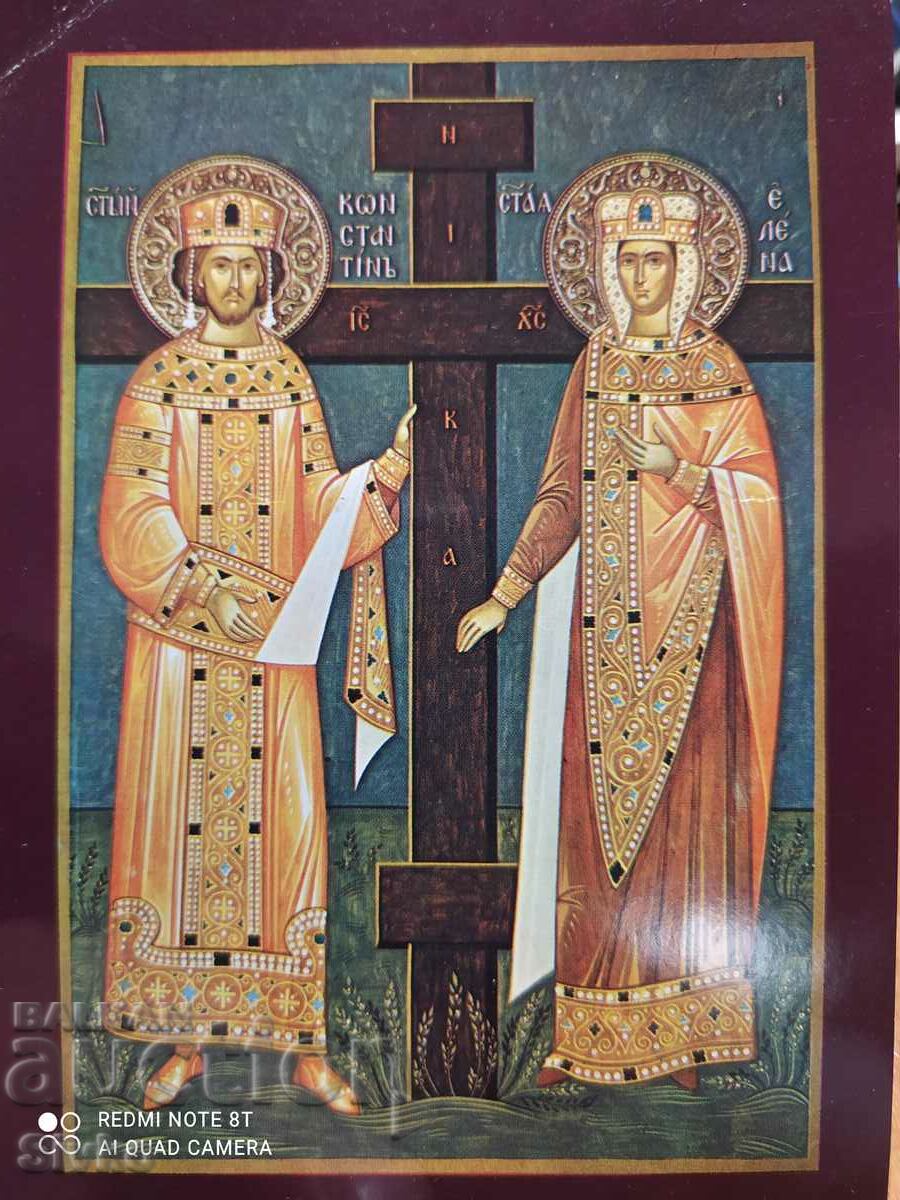 Κάρτα, Εικόνα του Αγ. Αγ. Κωνσταντίνου και Έλενας από το μοναστήρι του Αγ.