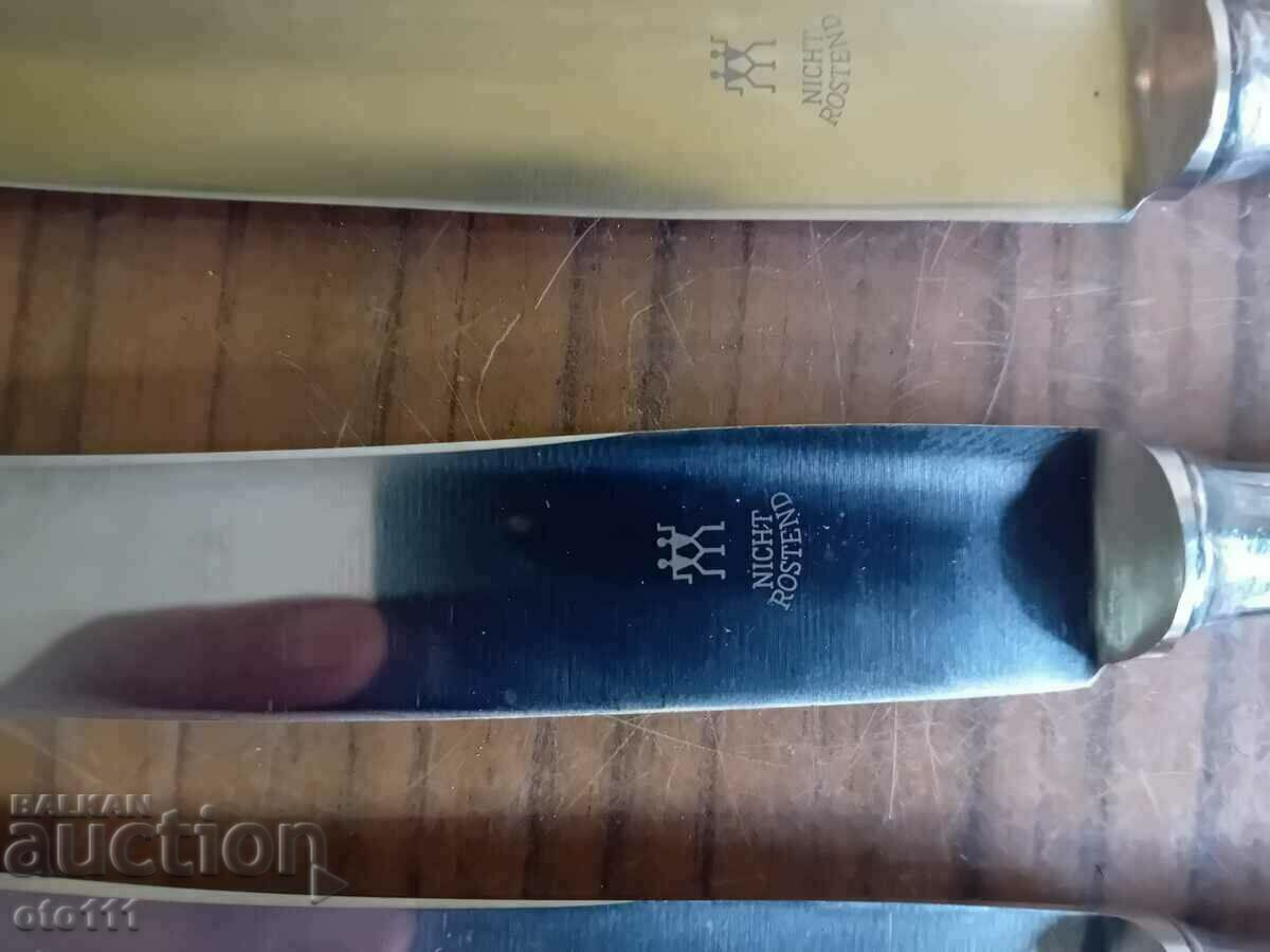 Delivery of OLD SILVER PLATED EATING KNIVES - 6 pieces Delivery of OLD SILVER PLATED EATING KNIVES - 6 pieces