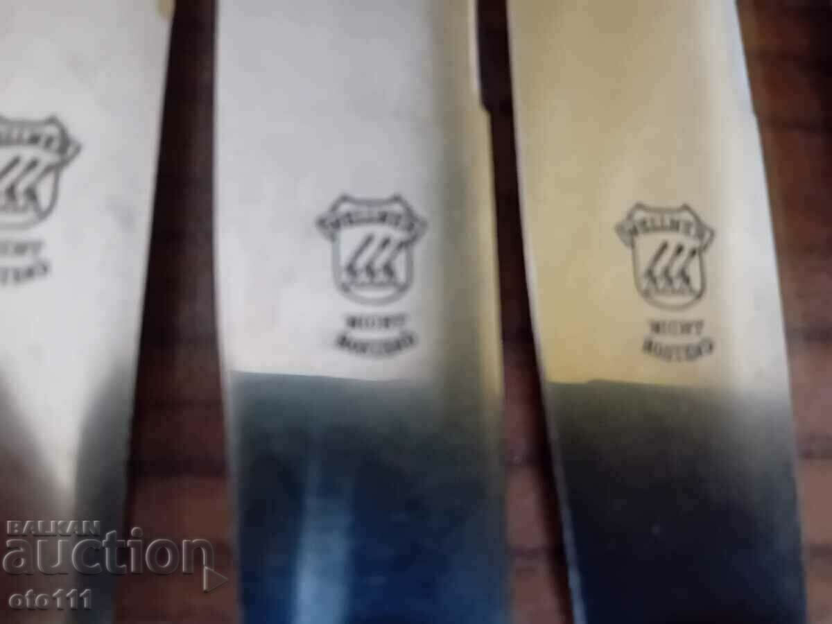 OLD SILVER PLATED EATING KNIVES - 6 pieces - 6