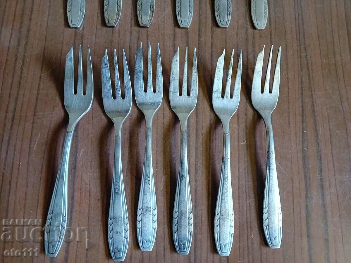 SET OF SILVER PLATED CUTLERY - 12 pieces with price 50.00 BGN | € 25.56