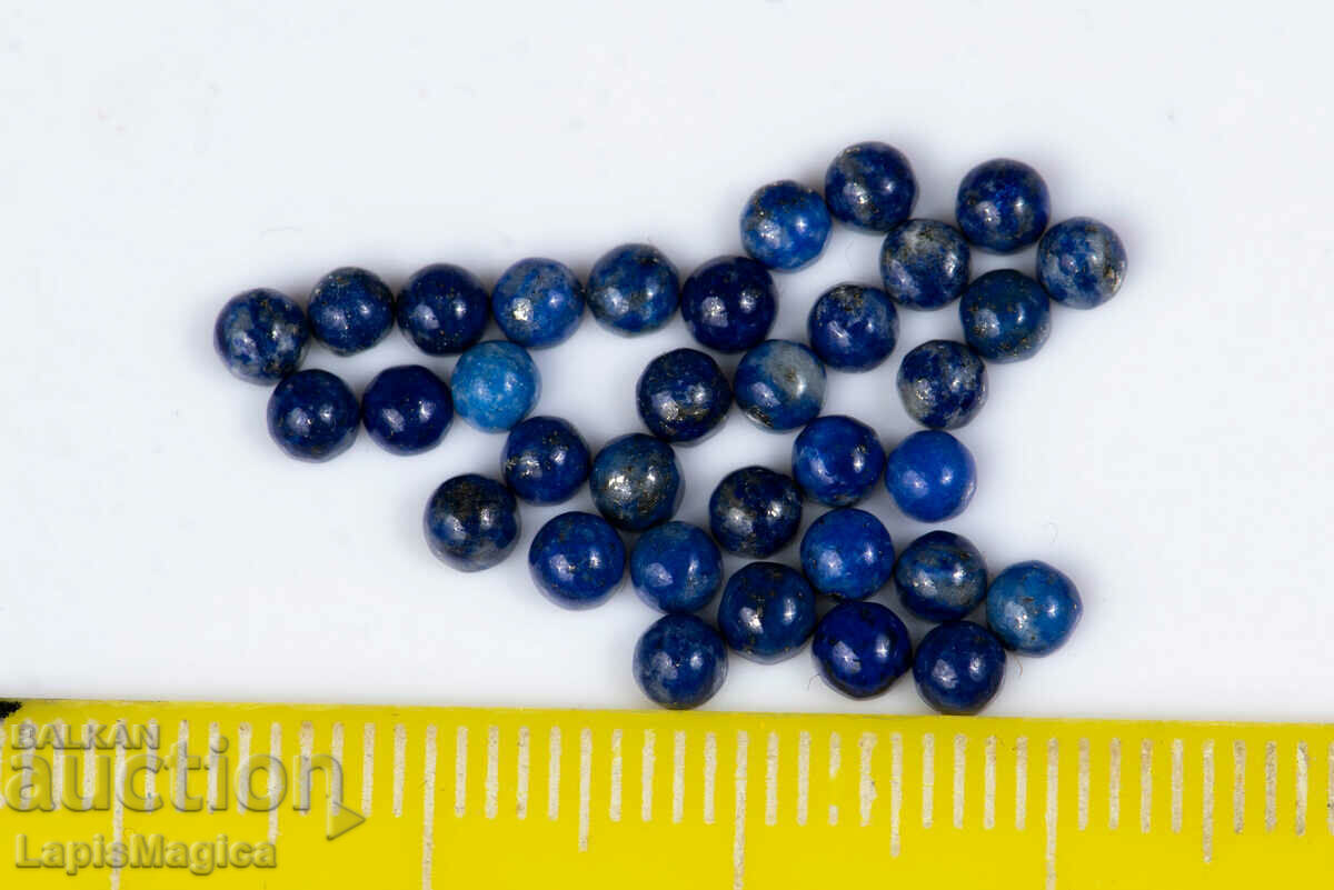 Lapis lazuli 3mm στρογγυλά καμποσόν - τιμή για 10 τεμάχια