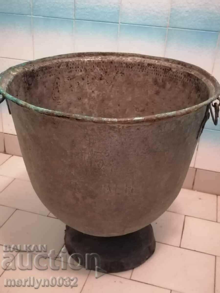 Auction 143 year old font 48/50cm for water baptism copper copper vessel Auction 143 year old font 48/50cm for water baptism copper copper vessel