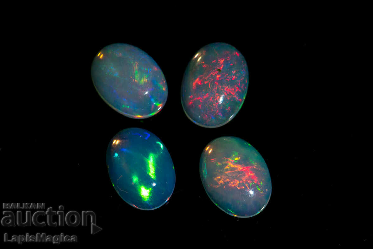 4 Ethiopian Opal 3.30ct 8x6mm Oval Cabochons with price 66.00 BGN | € 33.75