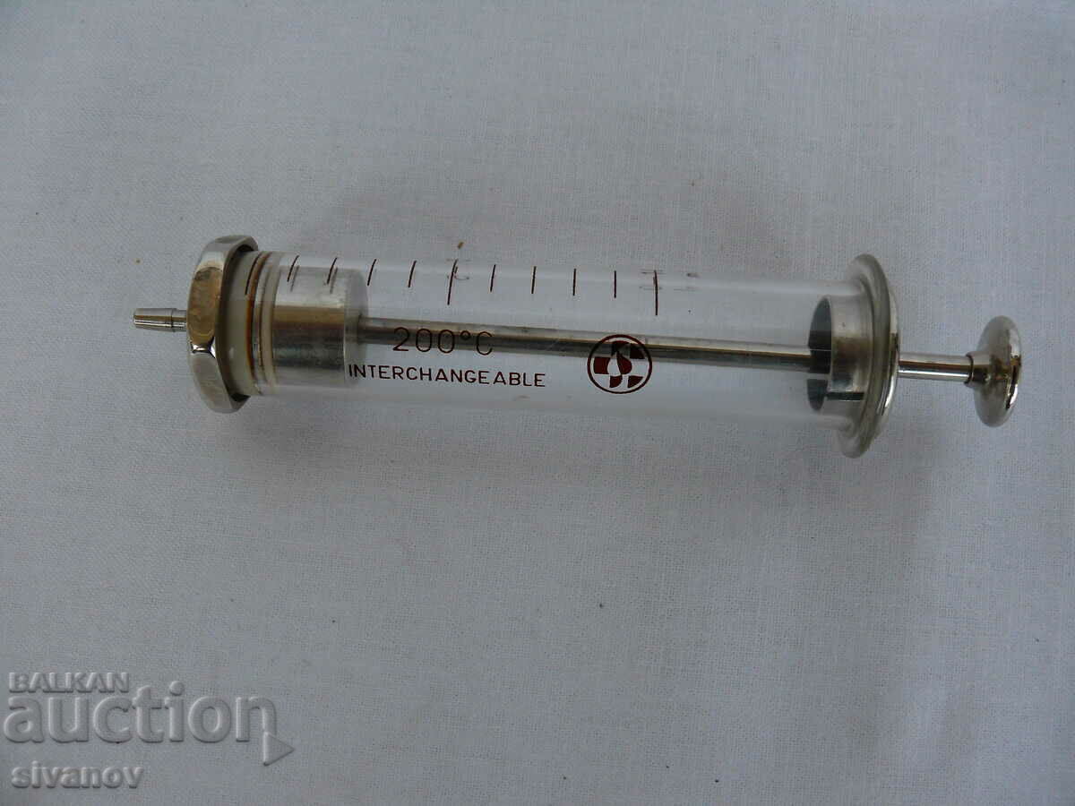 Interesting old CHIRANA glass syringe #2110