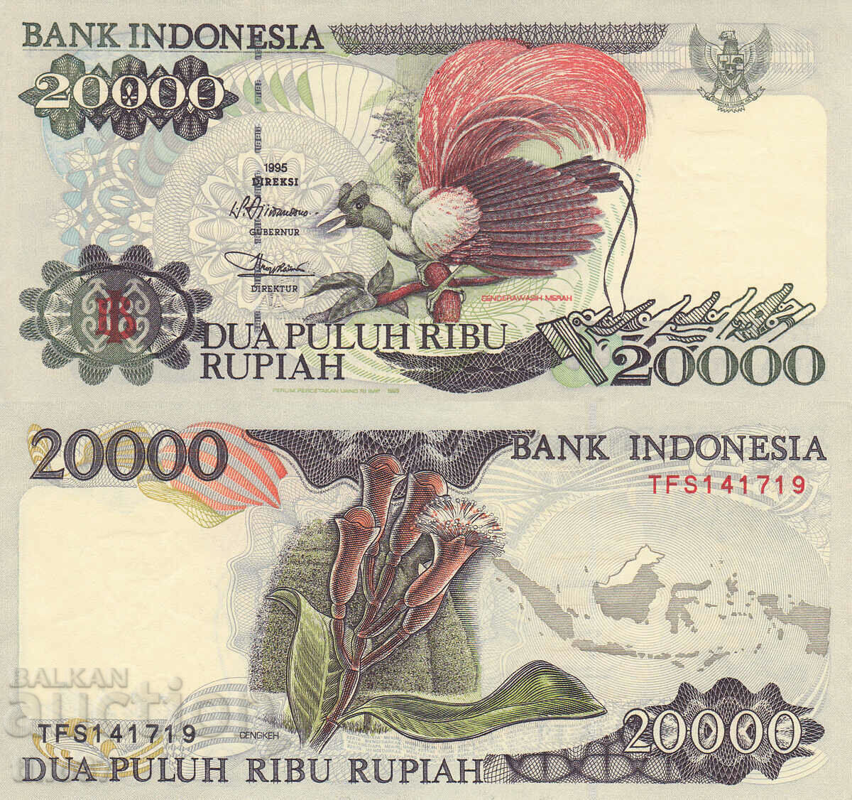 tino37- INDONESIA - 20000 RUPIES - 1995 - XF+/AU