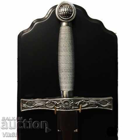 Inlaid crusader sword -800x1020 + stand with price 149.50 BGN | € 76.44