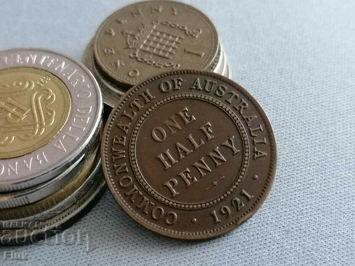 Монета - Австралия - 1/2 (половин) пени | 1921г.