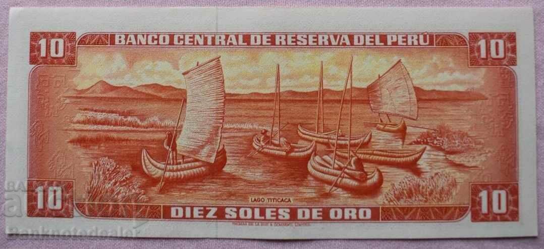 Peru 10 Soles De Oro 1968 Pick 93 Ref 8337 with price 5.00 BGN | € 2.56 Peru 10 Soles De Oro 1968 Pick 93 Ref 8337 with price 5.00 BGN | € 2.56