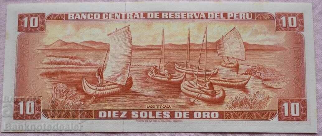 Peru 10 Soles De Oro 1969 Pick 93 Ref 8353 with price 5.00 BGN | € 2.56 Peru 10 Soles De Oro 1969 Pick 93 Ref 8353 with price 5.00 BGN | € 2.56