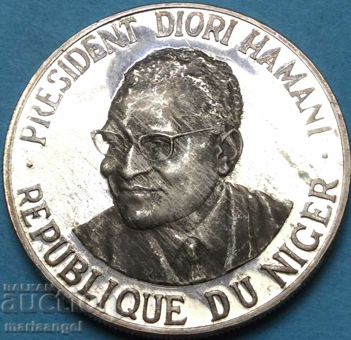 Нигер 1000 франка 1960 Независимост 19,97г сребро