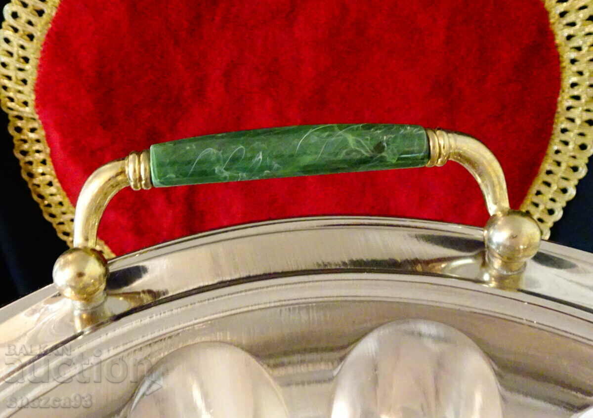 Serving dish, fruit bowl with 24 carat gold. - 6 Serving dish, fruit bowl with 24 carat gold. - 6