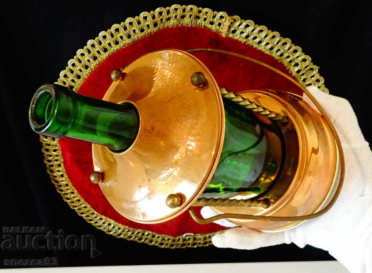 Χάλκινη θήκη μπουκαλιών με ελβετικό φανάρι Reuge, φανάρι. - 5 Χάλκινη θήκη μπουκαλιών με ελβετικό φανάρι Reuge, φανάρι. - 5