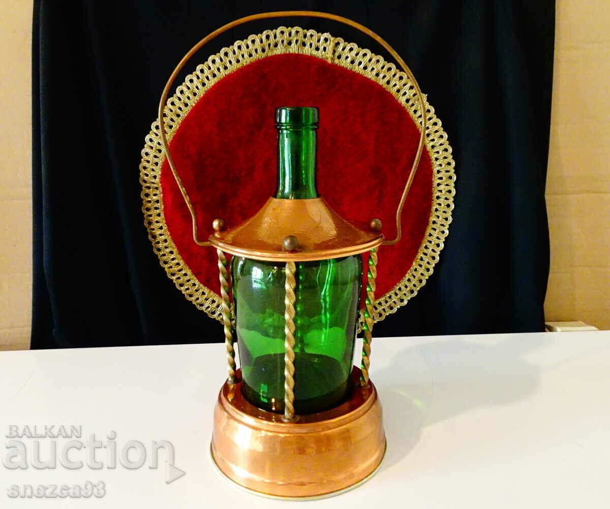 Χάλκινη θήκη μπουκαλιών με ελβετικό φανάρι Reuge, φανάρι. - 6 Χάλκινη θήκη μπουκαλιών με ελβετικό φανάρι Reuge, φανάρι. - 6