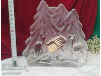 Lead Crystal Christmas Tree/Candlestick Paperweight