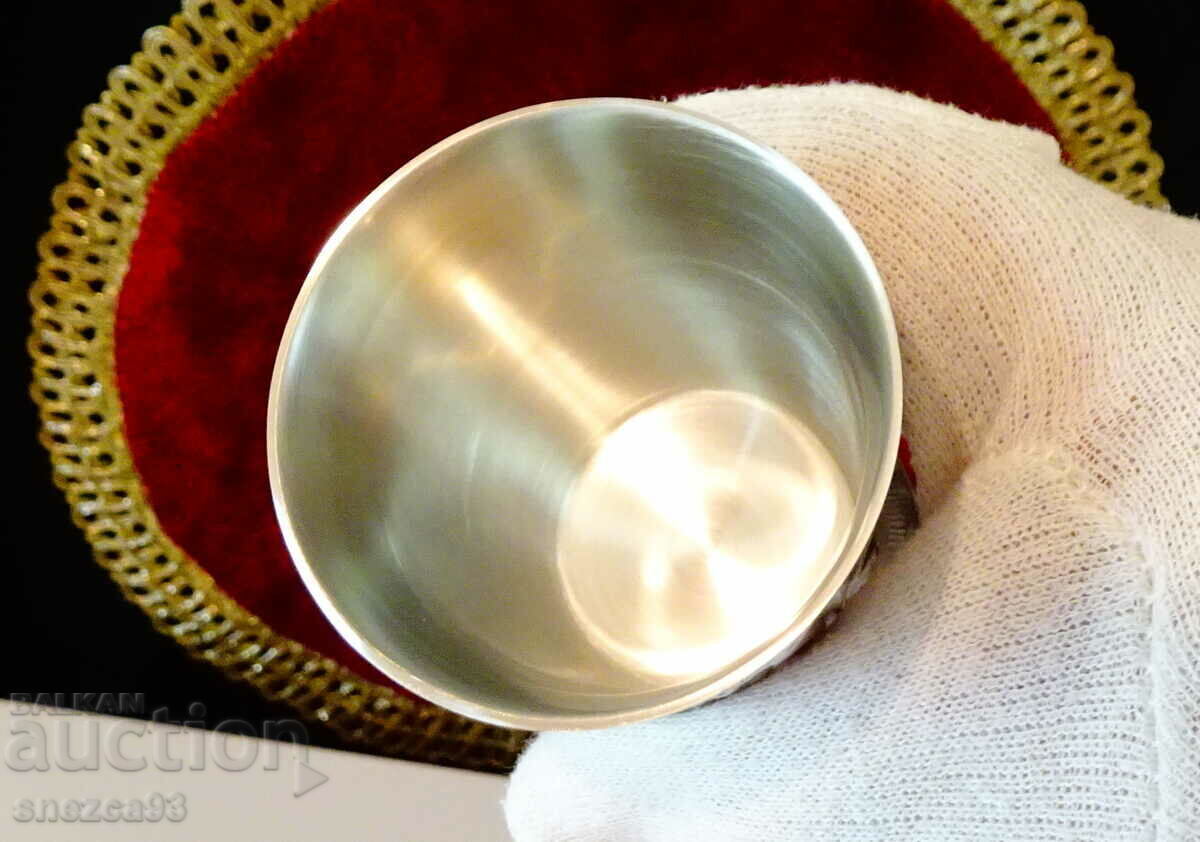 Pewter bowl with colorful hunting scenes - 6 Pewter bowl with colorful hunting scenes - 6