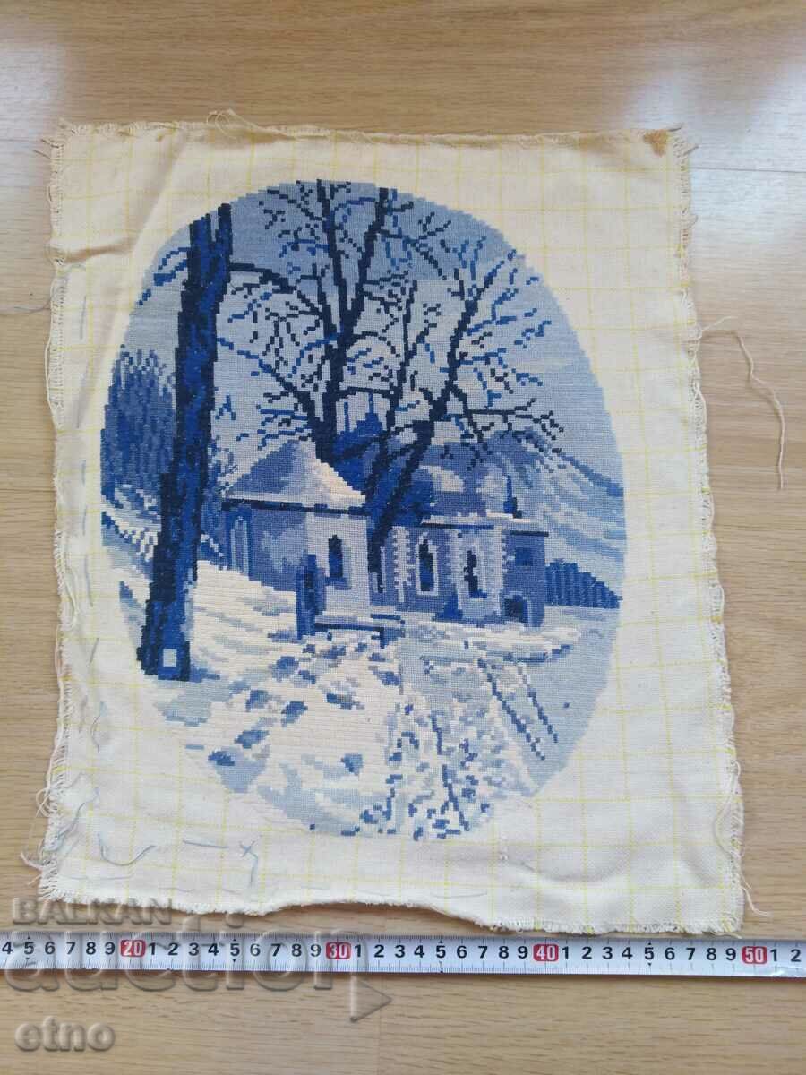 OLD TAPESTRY "WINTER, CHAPEL"
