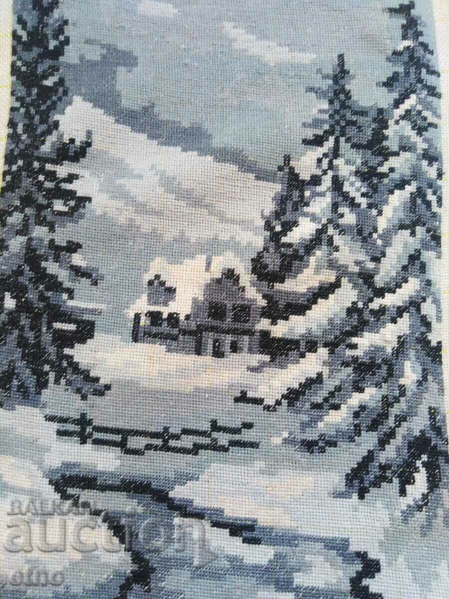 OLD TAPESTRY "WINTER IN THE FOREST"