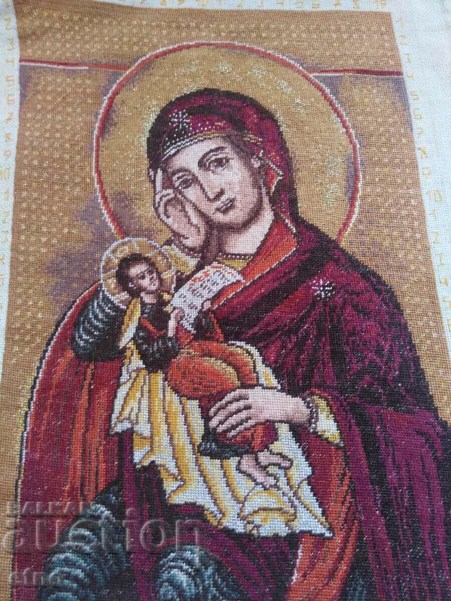 Auction OLD TAPESTRY, ICON "VIRGIN MARY WITH CHILD" Auction OLD TAPESTRY, ICON "VIRGIN MARY WITH CHILD"