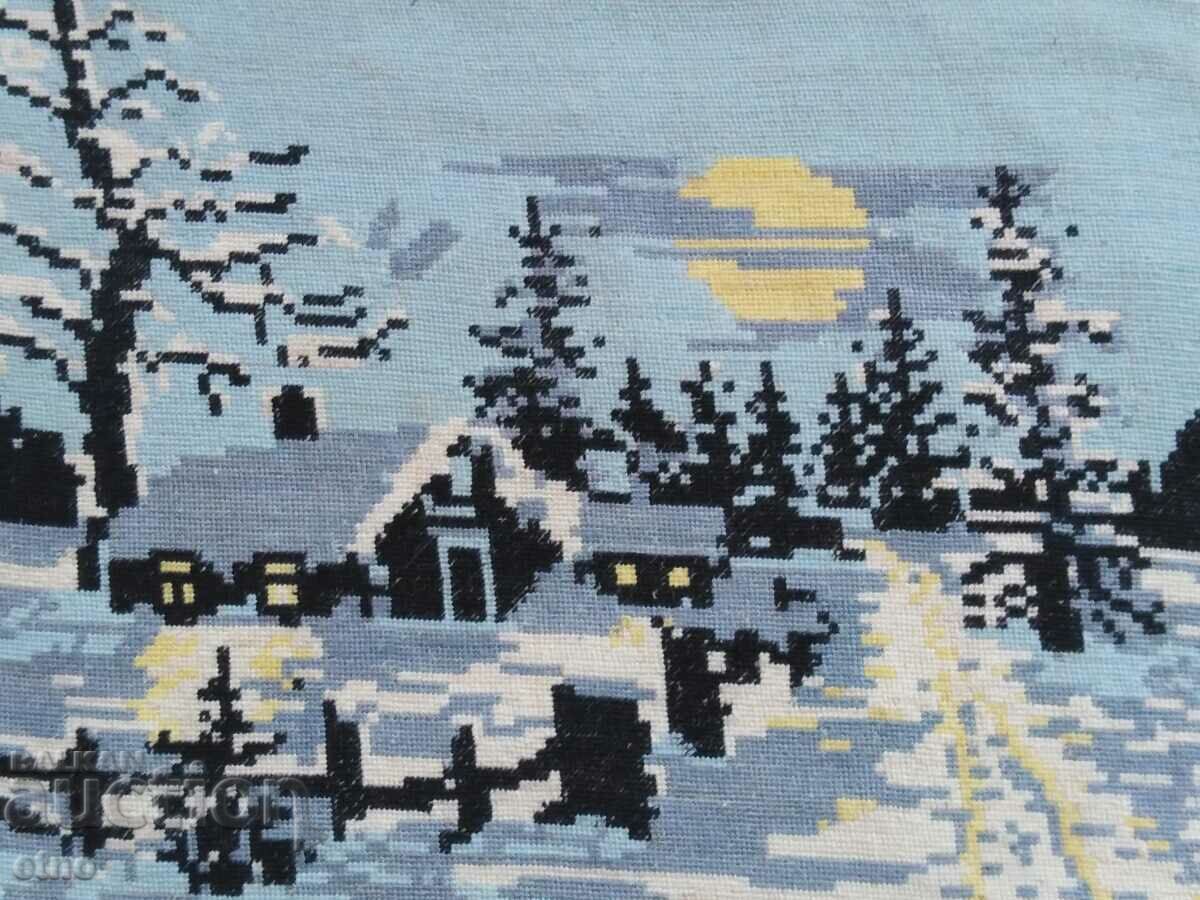 OLD WINTER MOON NIGHT TAPESTRY