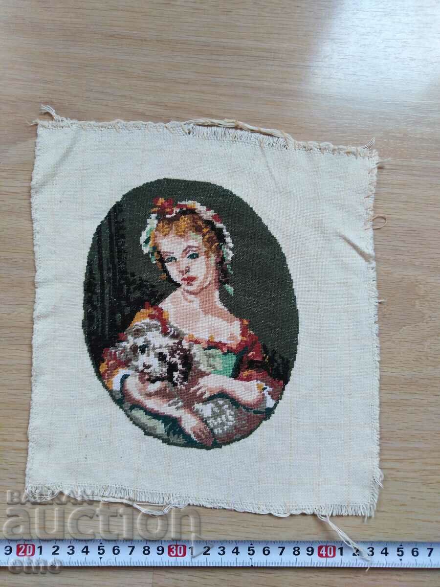 OLD TAPESTRY "THE LADY WITH THE DOG" with price 20.00 BGN | € 10.23