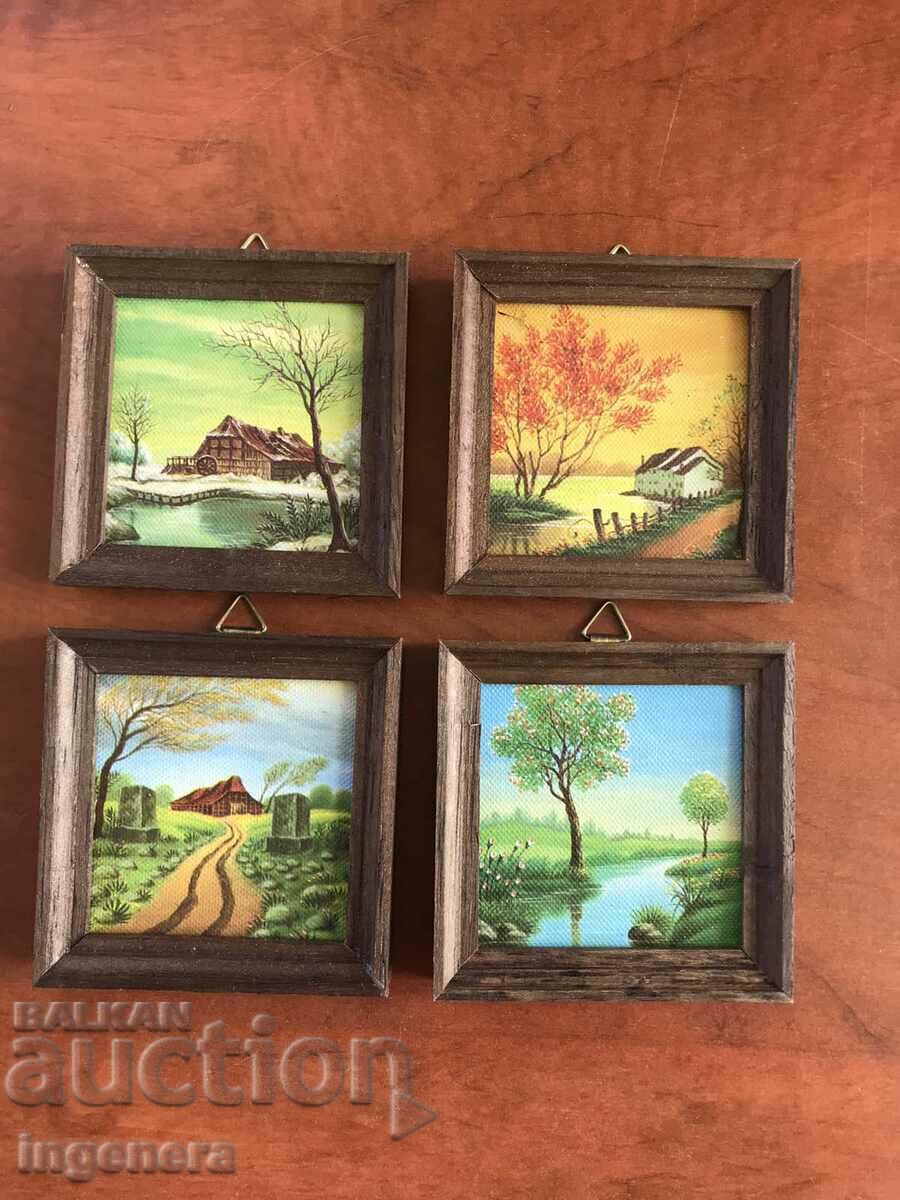 PICTURE PRINT ON WOOD MINI FRAME-4 NOS.