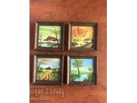 PICTURE PRINT ON WOOD MINI FRAME-4 NOS.