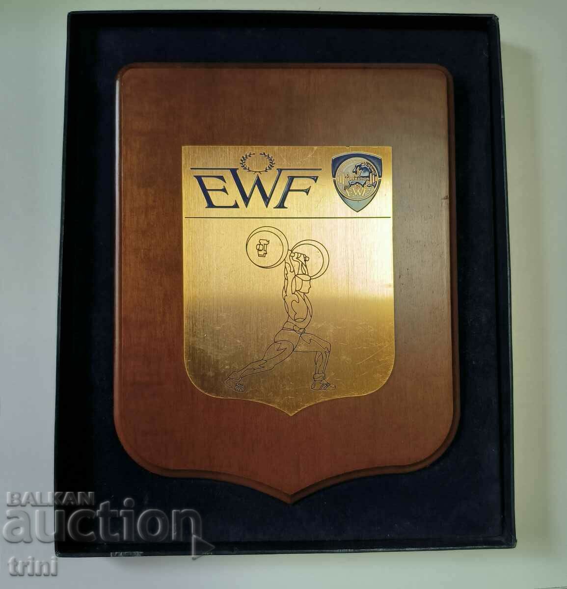 Plaque EWF European Weightlifting Federation