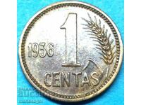 Lithuania 1936 1 centc UNC bronze