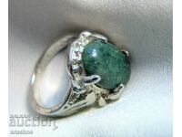 Silver ring with Transvaal jade