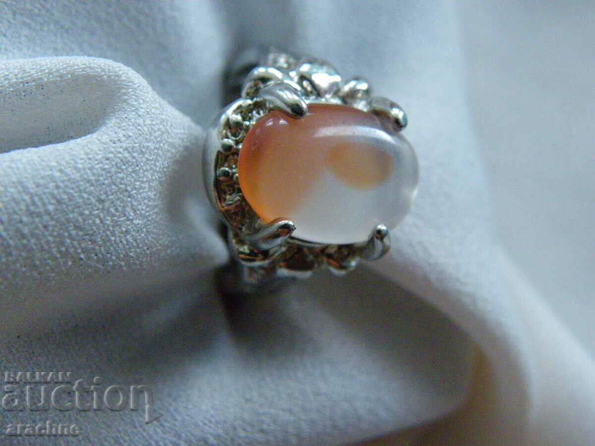 Silver ring with sunstone - 5 Silver ring with sunstone - 5