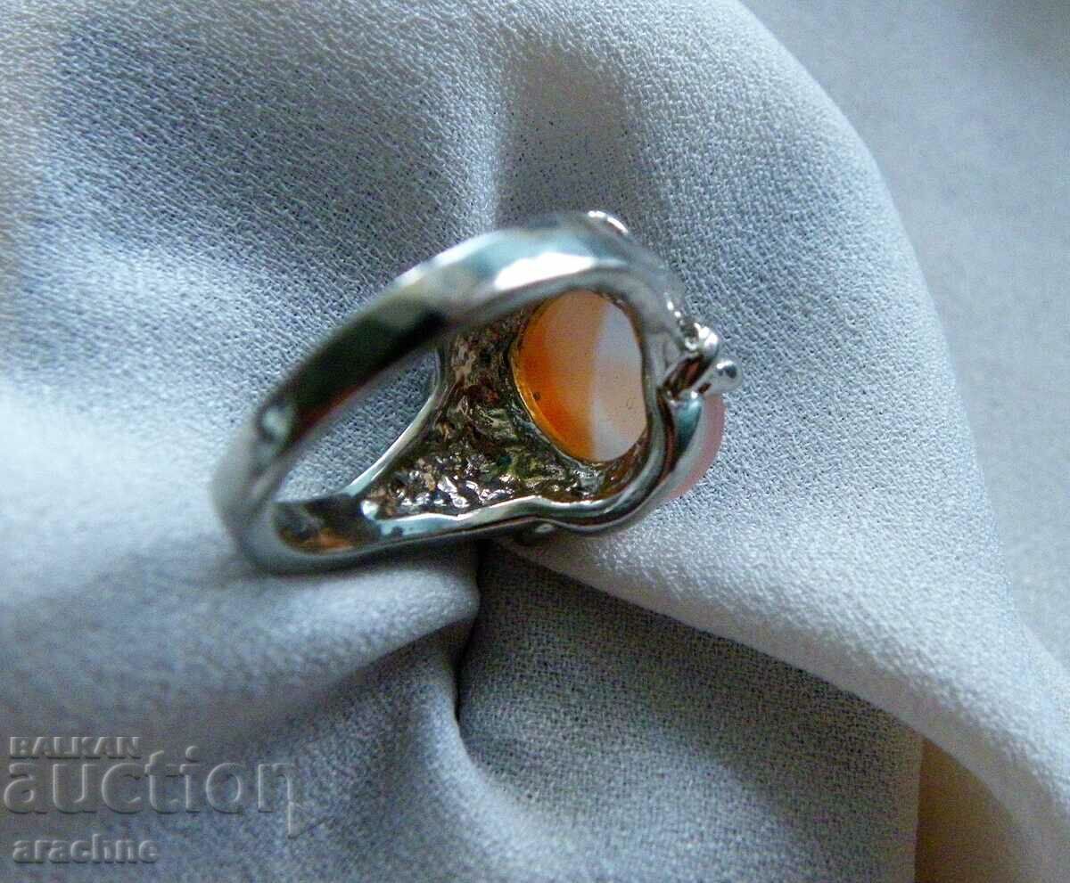Silver ring with sunstone - 6 Silver ring with sunstone - 6