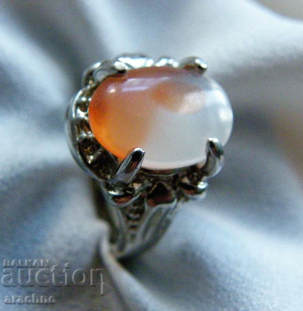 Silver ring with sunstone