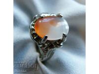 Silver ring with sunstone