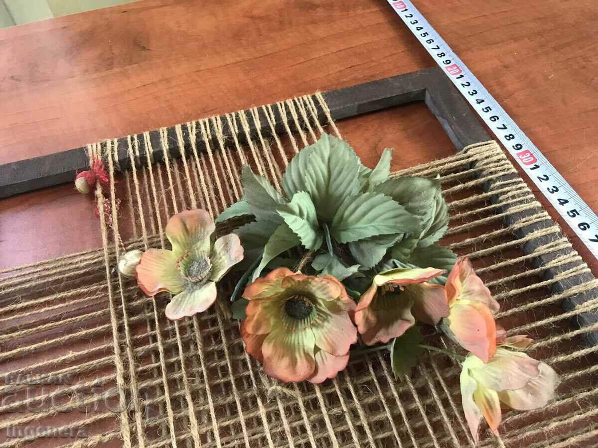 PANEL WOOD FRAME ROPE FLOWERS HANDMADE with price 5.00 BGN | € 2.56 PANEL WOOD FRAME ROPE FLOWERS HANDMADE with price 5.00 BGN | € 2.56