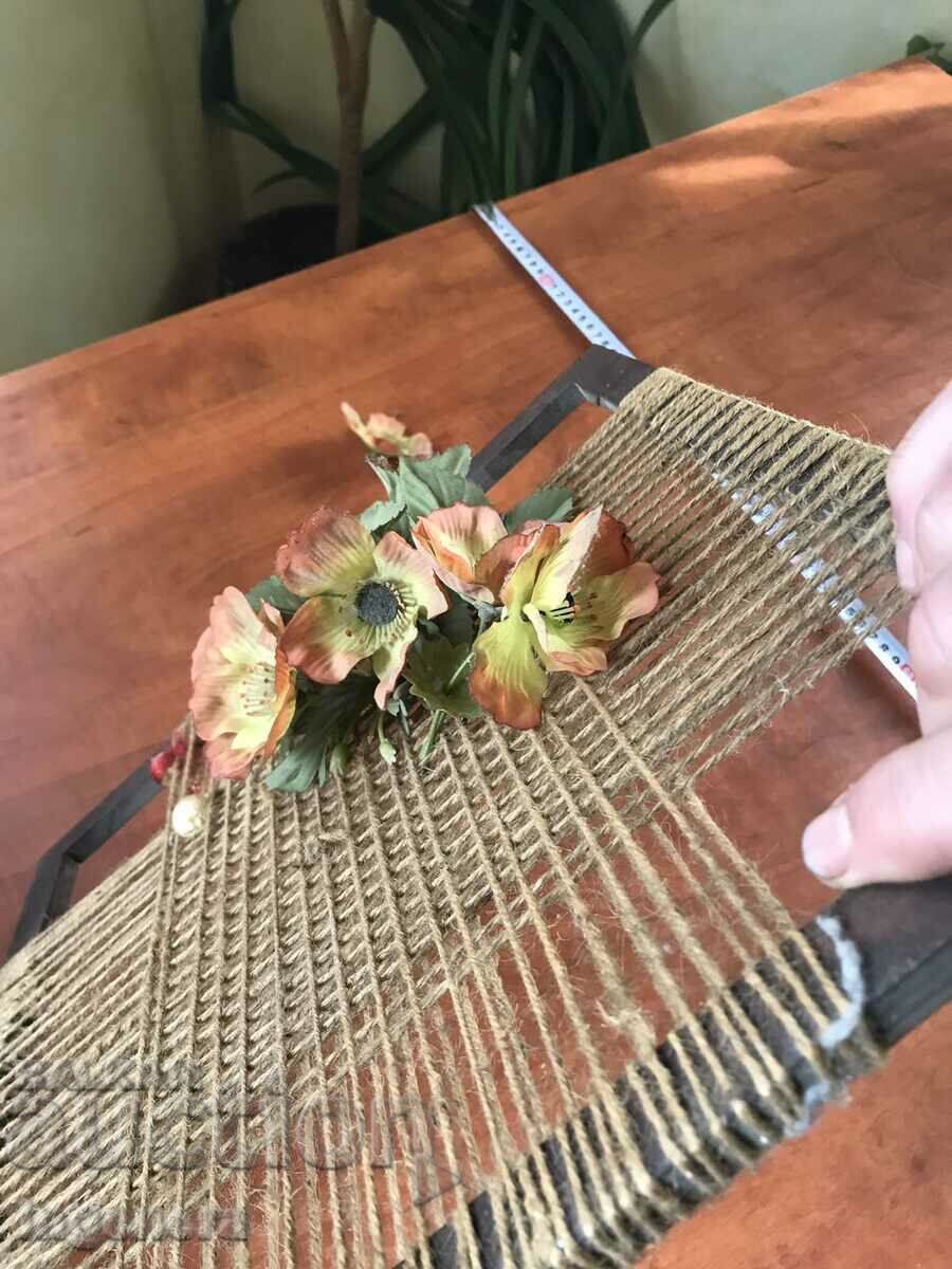 PANEL WOOD FRAME ROPE FLOWERS HANDMADE - 7 PANEL WOOD FRAME ROPE FLOWERS HANDMADE - 7