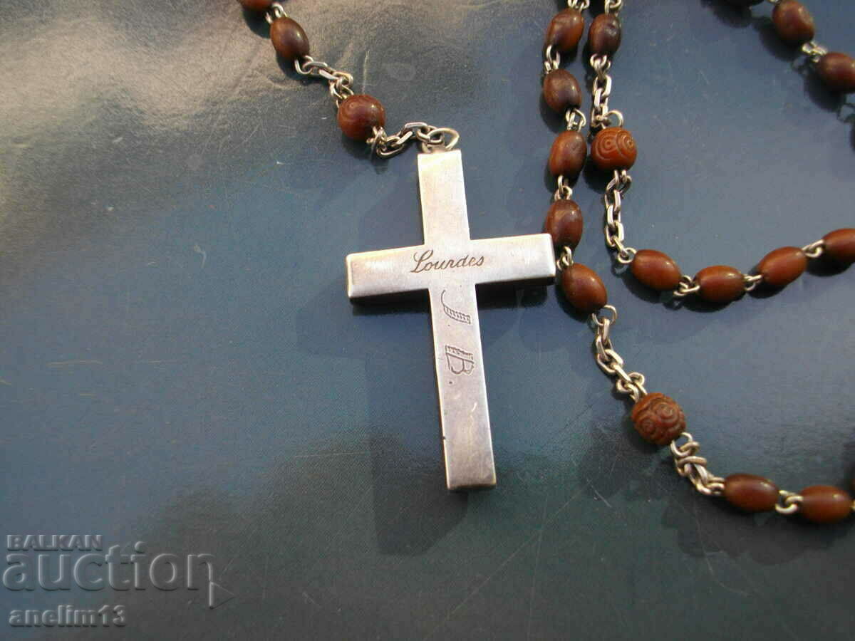 OLD PRAYER ROSARY WITH SILVER - 5 OLD PRAYER ROSARY WITH SILVER - 5