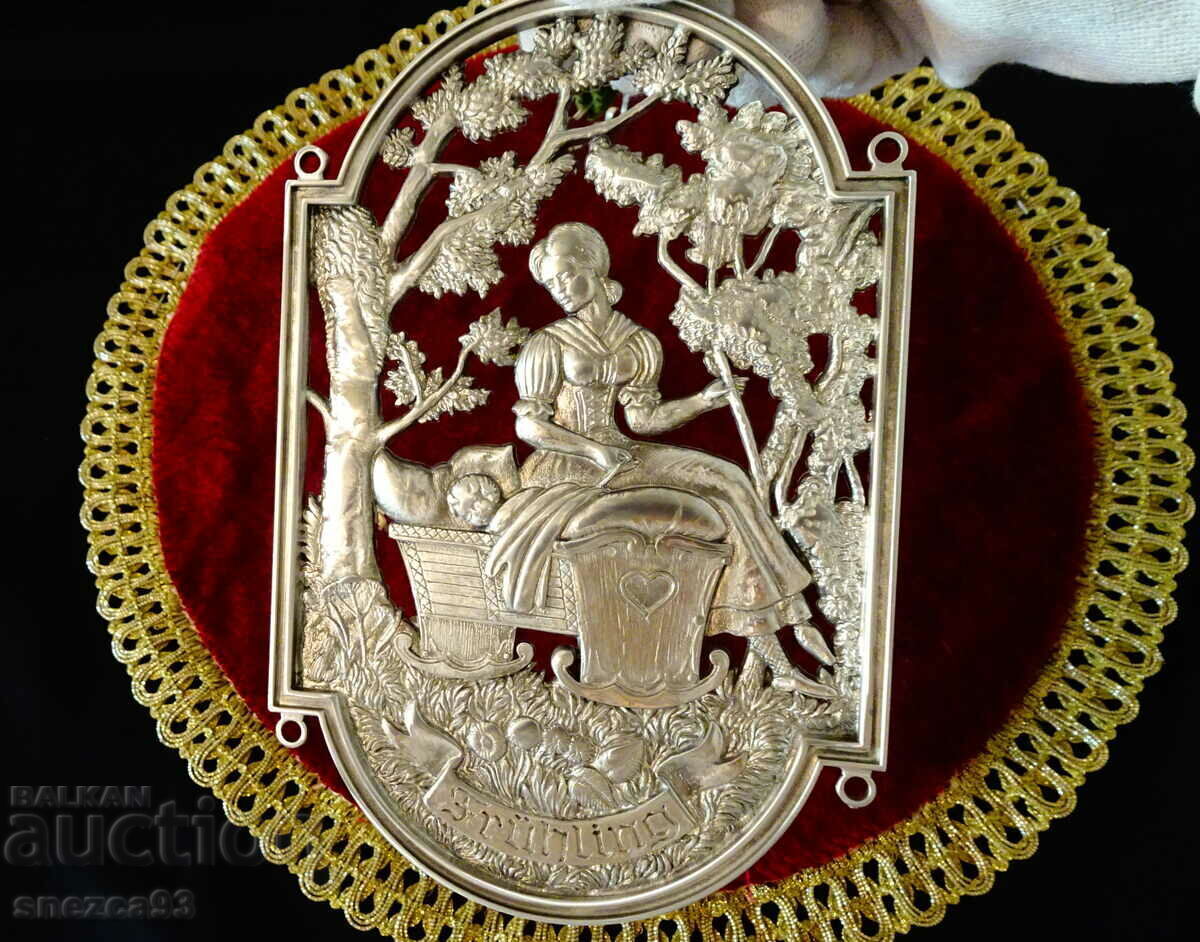 Delivery of Plaque, panel, tin picture Spring, Motherhood.