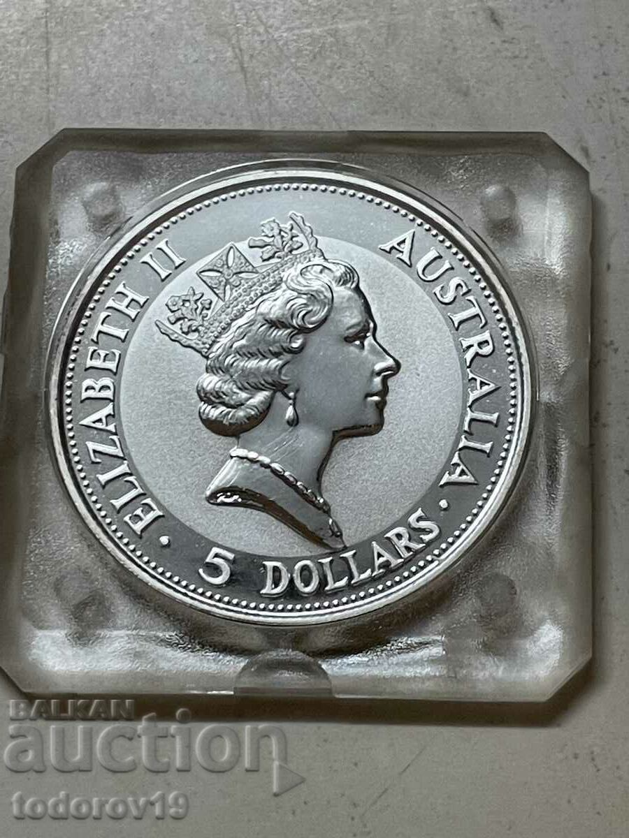 Auction  1 oz Silver Australian KOOKABURA 1991