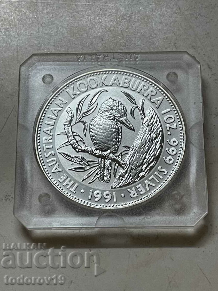 Delivery of 1 oz Silver Australian KOOKABURA 1991