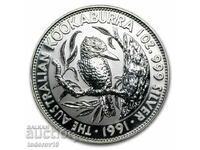 1 oz Silver Australian KOOKABURA 1991