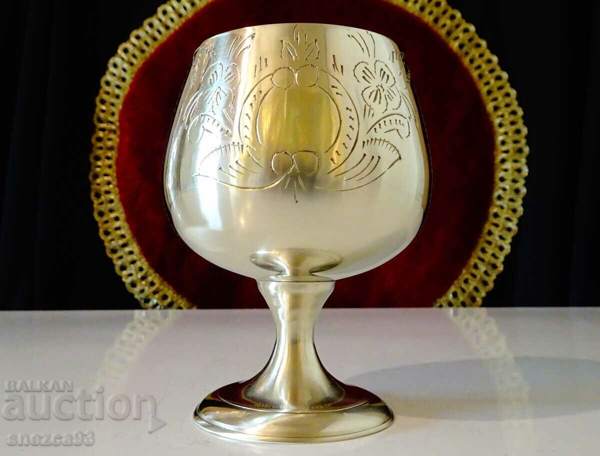 Auction  Wine glass, bronze goblet, baroque.