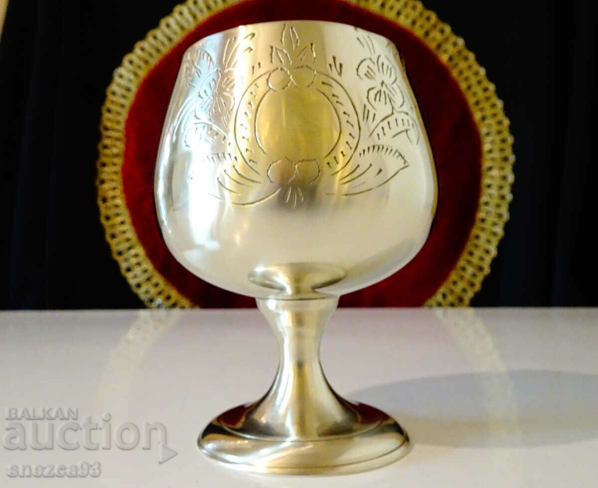 Wine glass, bronze goblet, baroque.