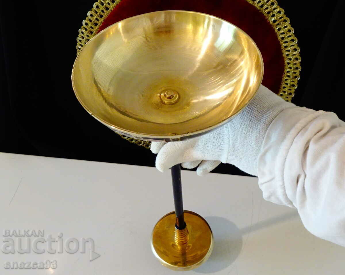 Bronze candlestick with cellular enamel painting 33 cm. - 7 Bronze candlestick with cellular enamel painting 33 cm. - 7