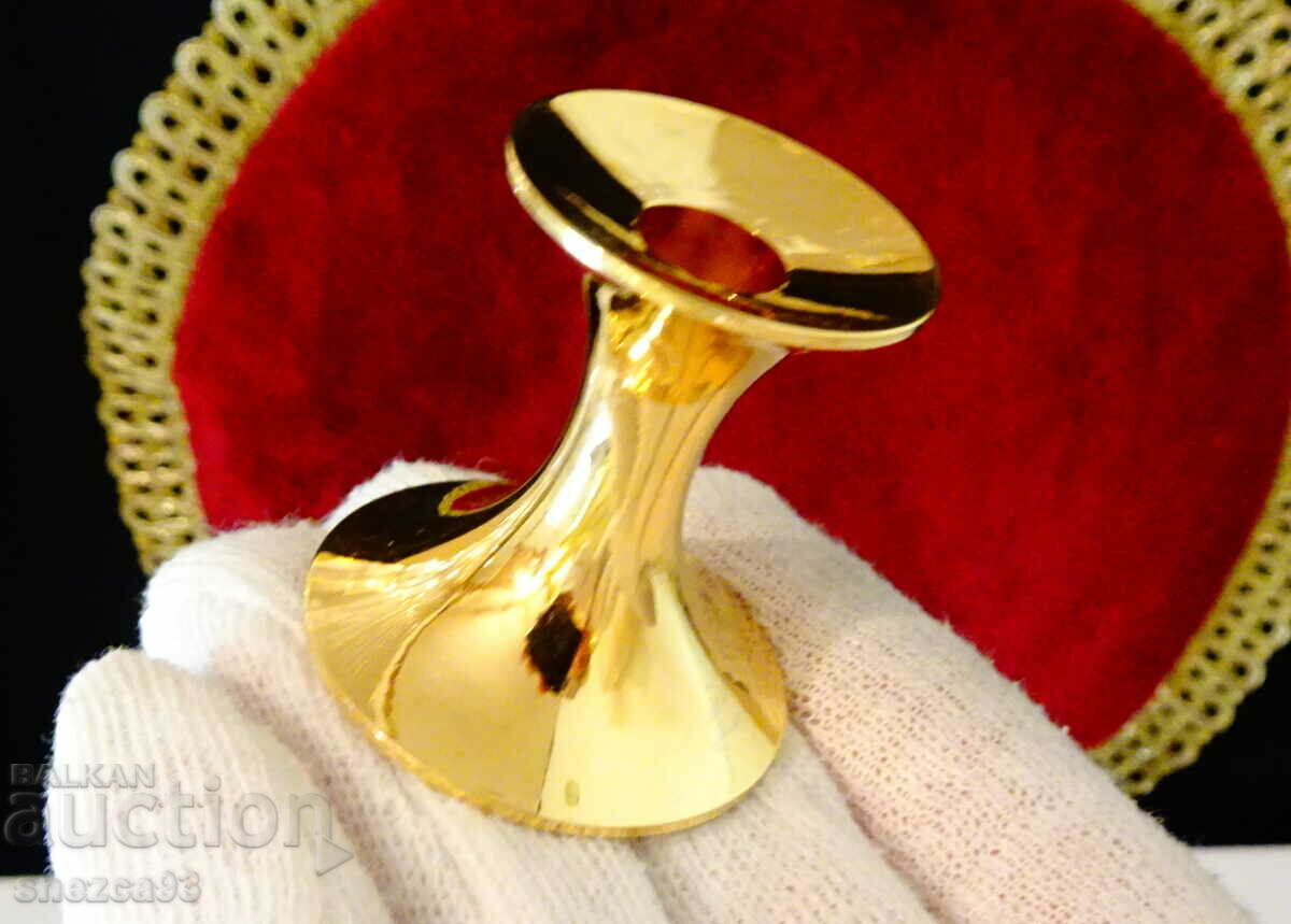 Gold-plated candle holder BSF 24 Karat Vergoldung.