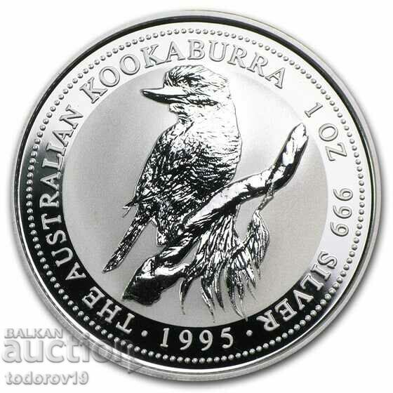 1 oz Silver Australian KOOKABURA 1995