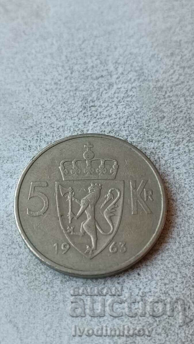 Νορβηγία 5 κορώνες 1963