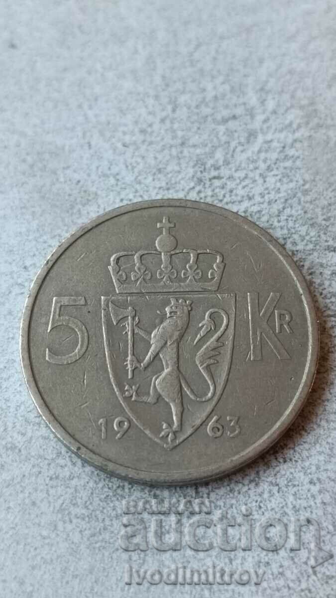 Νορβηγία 5 κορώνες 1963
