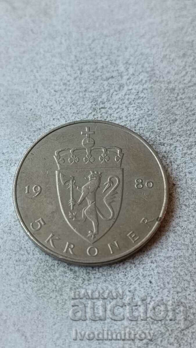 Norway 5 kroner 1980