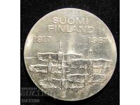 Finlanda 50 de ani de independență, argint 10 timbre