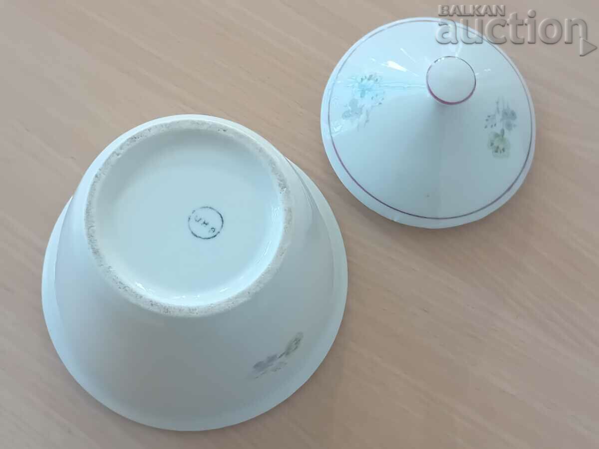 Delivery of 1960s porcelain hand painted sugar bowl